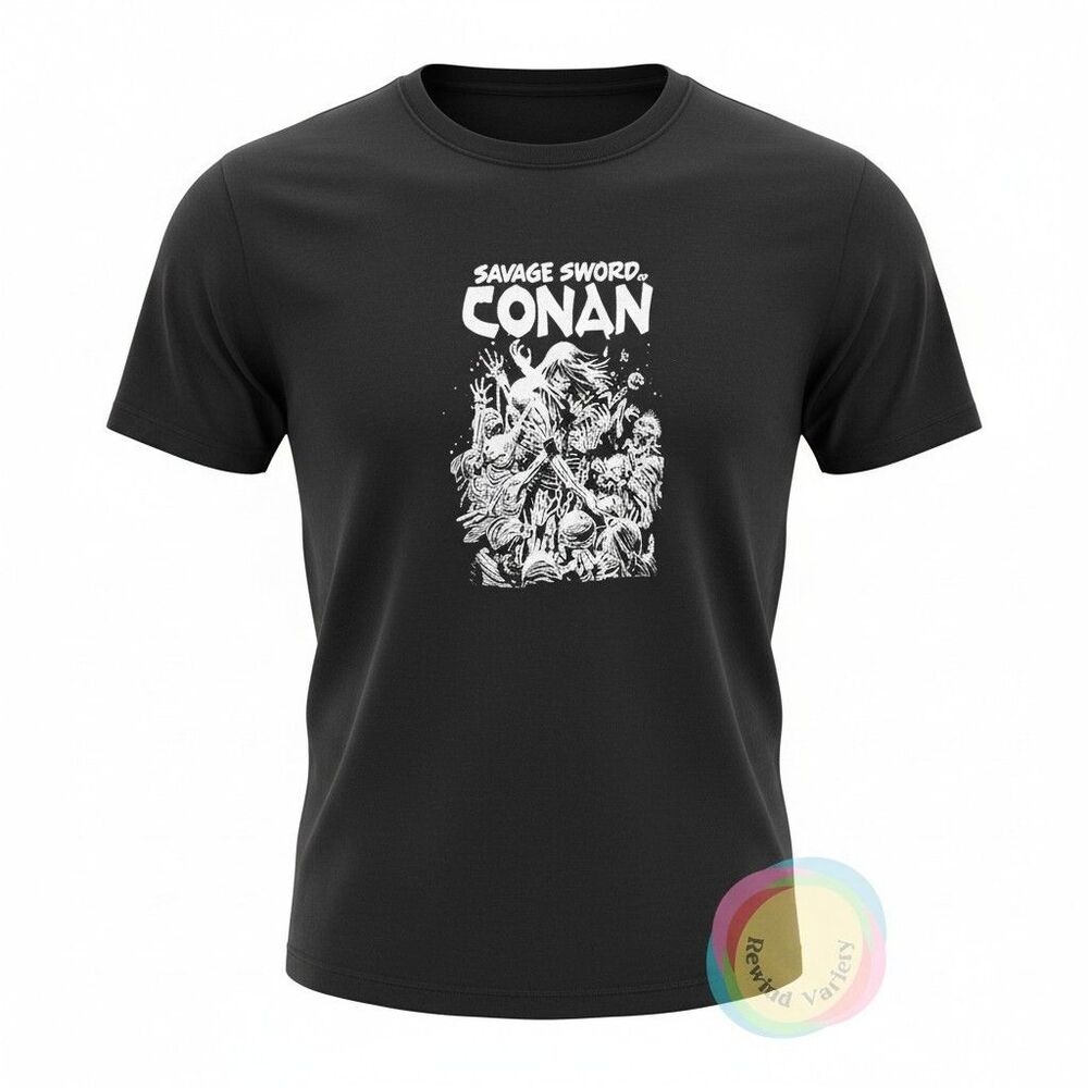 Savage Sword of Conan Graphic Tee XL Skeleton Army Black NWOT